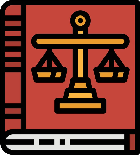 Balance Book Icône Justice Dans Catégorie Application Loi — Image vectorielle