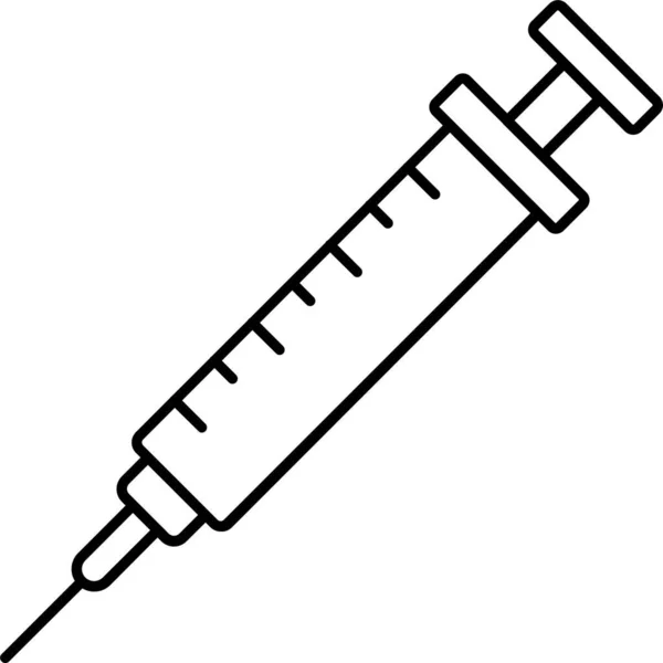 Injekciós Fecskendő Kábítószer Ikon Körvonalazott Stílusban — Stock Vector
