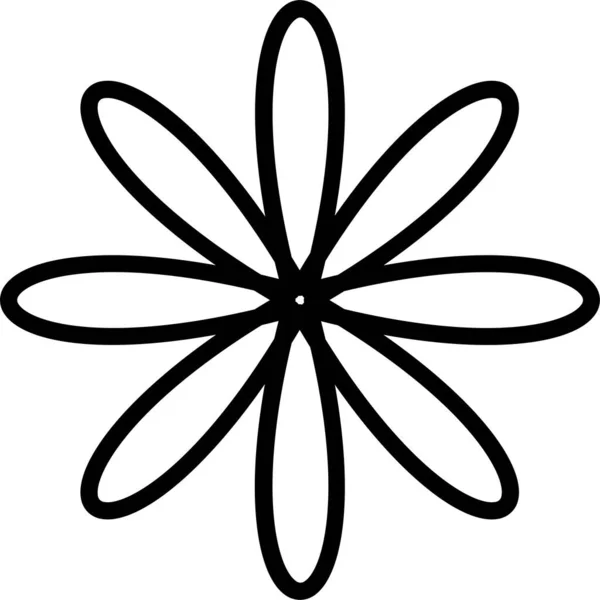 Икона Ботанического Цветения Лепестков Стиле Наброска — стоковый вектор