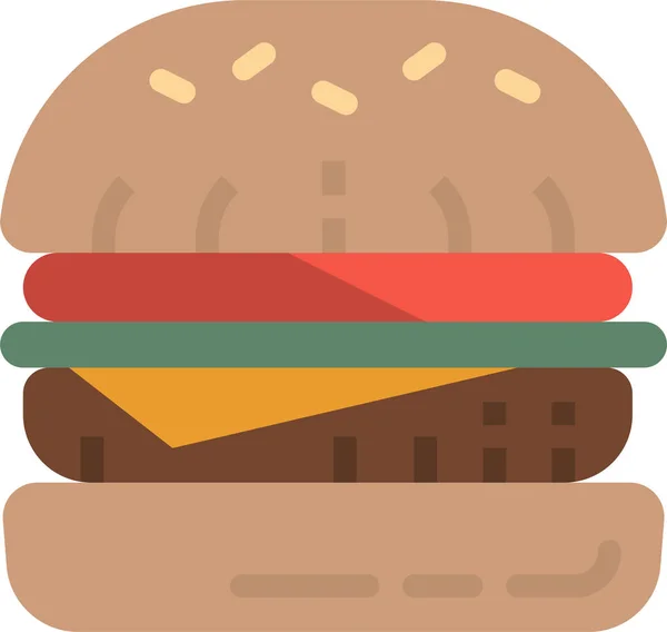 Bun Burger Szybki Ikona Kategorii Żywności Napoje — Wektor stockowy