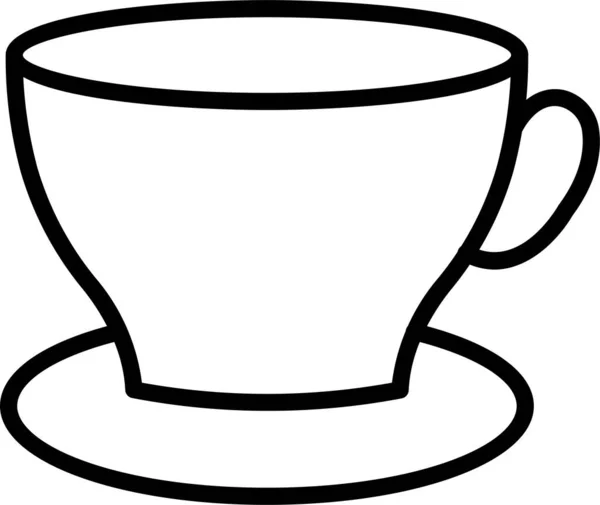Горячий Значок Чашки Чая Стиле Наброска — стоковый вектор