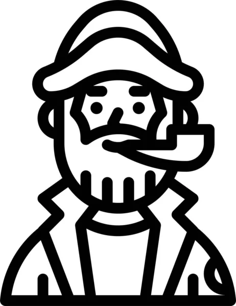 渔夫老人的象征 — 图库矢量图片