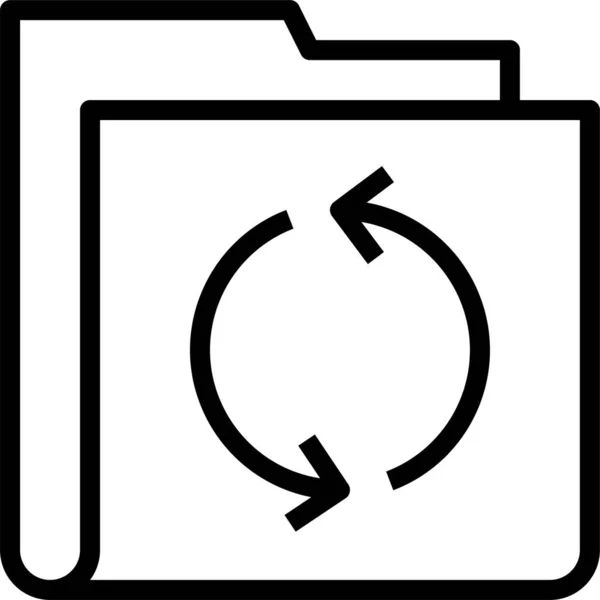 Ordner Recycling Formular Symbol Umrissstil — Stockvektor