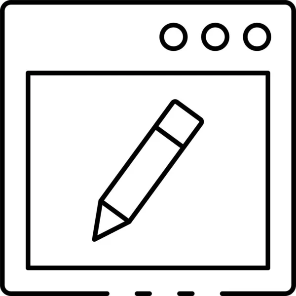 Notatka Pad Ołówek Ikona Stylu Konturu — Wektor stockowy