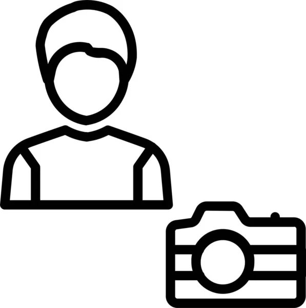 Camera Person Cameraman Icon Outline Style — Stock Vector