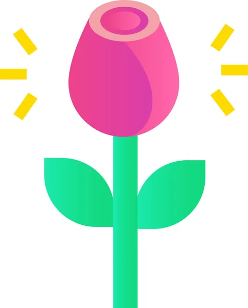 Rosa Icono Amor Corazón Estilo Plano — Vector de stock