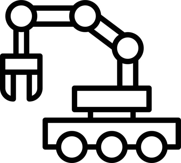 Tecnología Robótica Icono Del Coche Estilo Del Esquema — Archivo Imágenes Vectoriales