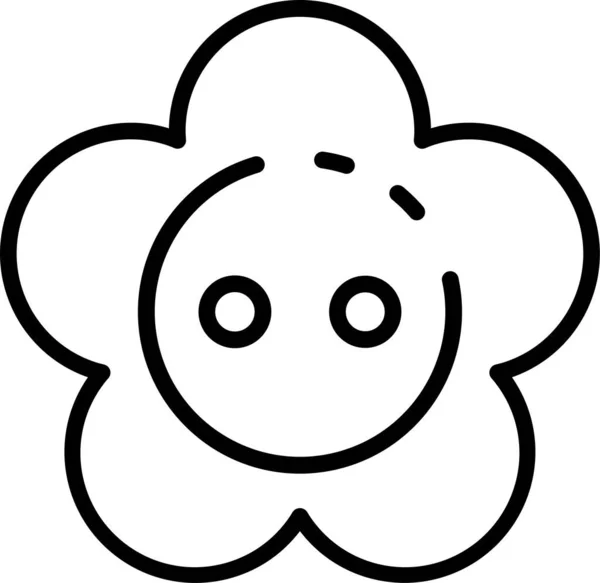 Flower Button Shape Icon — Stock Vector