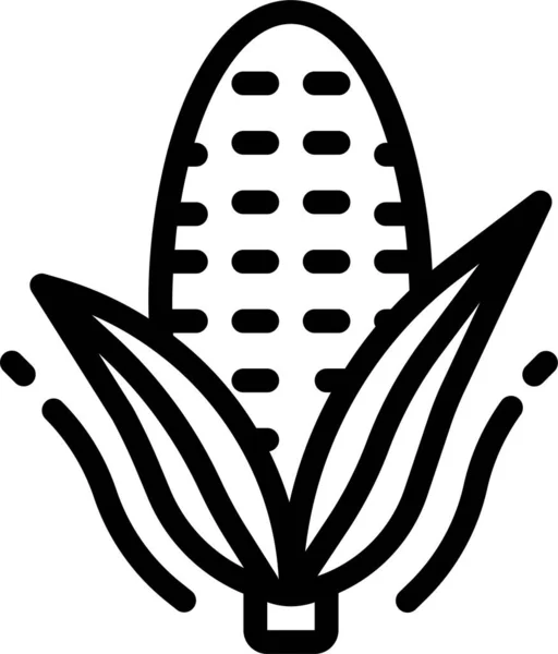 Corn Food Organic Icon Outline Style — Stock Vector