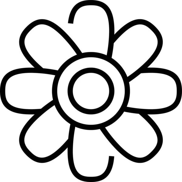 Blume Garten Pflanze Symbol Umriss Stil — Stockvektor