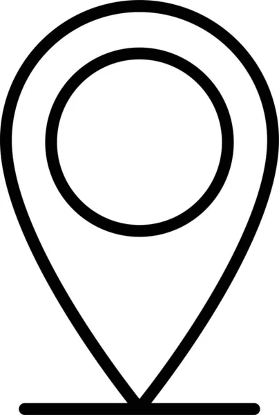 Icono Pin Seguridad Mapa Estilo Esquema — Archivo Imágenes Vectoriales
