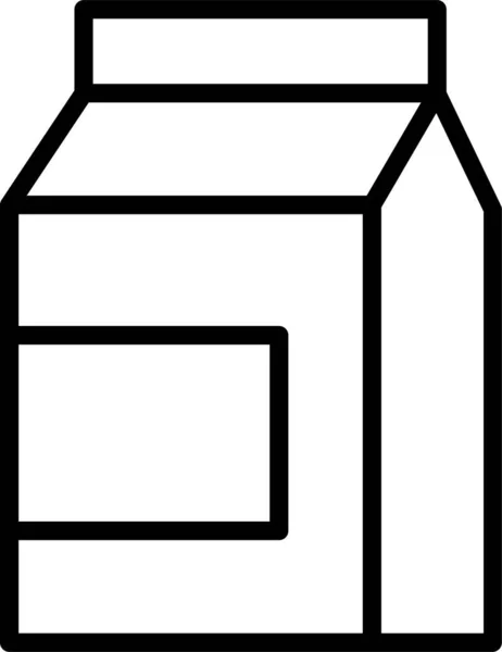 Melk Doos Zuivel Pictogram Omtrek Stijl — Stockvector