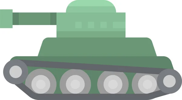 Ejército Militar Icono Tanque Estilo Plano — Vector de stock