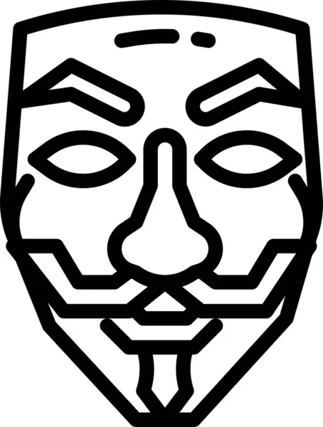 Anonyme Fawkes Ikone Der Kategorie Strafverfolgung — Stockvektor