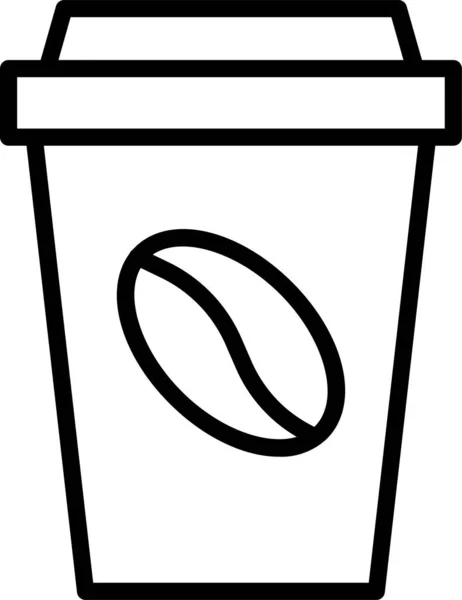 Kaffe Kopp Papper Ikon Kontur Stil — Stock vektor