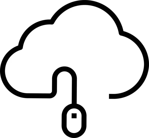 Speichersymbol Für Cloud Dienste Outline Stil — Stockvektor