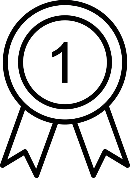 Badge Reward Ribbon Icon Outline Style — Stock Vector