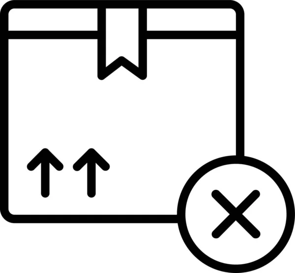 Cancelar Paquete Icono Estilo Esquema — Archivo Imágenes Vectoriales