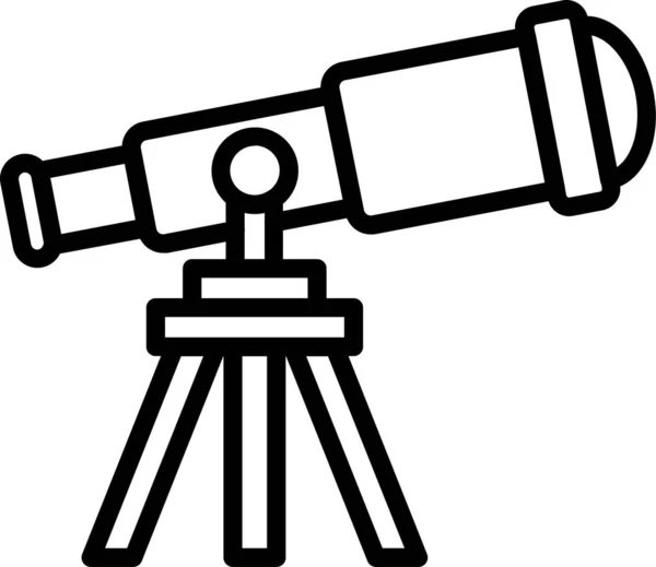 Ikona Obiektywu Edukacyjnego Teleskopu Zarysie — Wektor stockowy