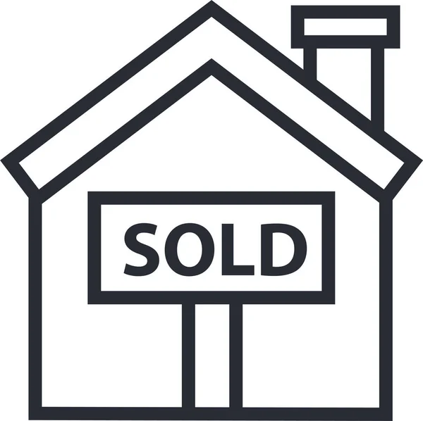 Sold Buy Estate Icon Outline Style — Stock Vector