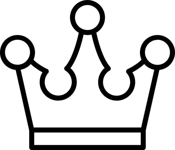 Krona Kung Drottning Ikon Kontur Stil — Stock vektor