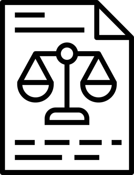 Ikona Prawa Pliku Dokumentu Zarysie — Wektor stockowy