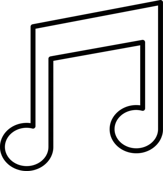 Icono Canción Nota Música Estilo Esquema — Vector de stock