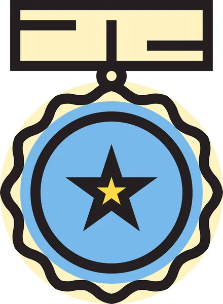 Ikona Trofeum Medalu Stylu Wypełnionym — Wektor stockowy