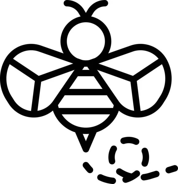 Ikona Miodu Zoologii Pszczół Zarysie — Wektor stockowy