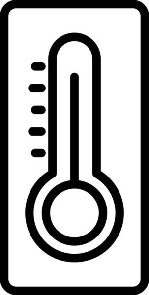 Temperatura Del Termómetro Icono Fiebre Estilo Contorno — Archivo Imágenes Vectoriales