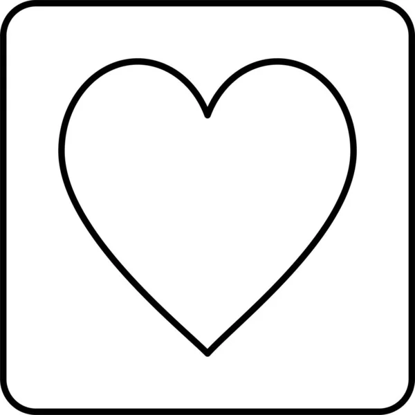 Любимая Икона Сердца Стиле Очертания — стоковый вектор