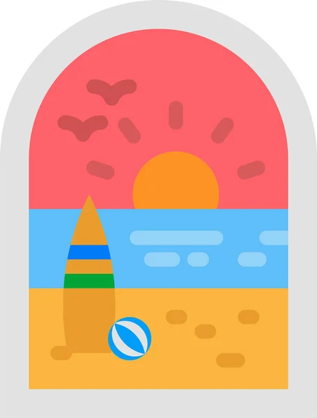 Beach Location Placeholder Icon — Stock Vector