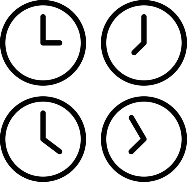 钟表时间表图标 轮廓样式 — 图库矢量图片
