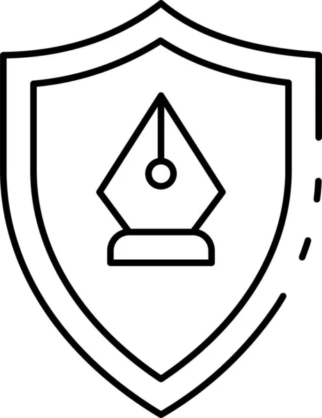Иконка Защитного Перо Стиле Контура — стоковый вектор