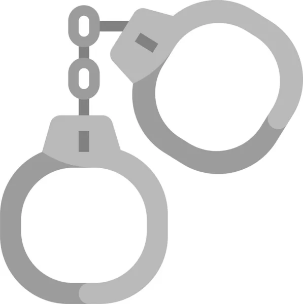 逮捕手铐监狱图标在平面风格 — 图库矢量图片