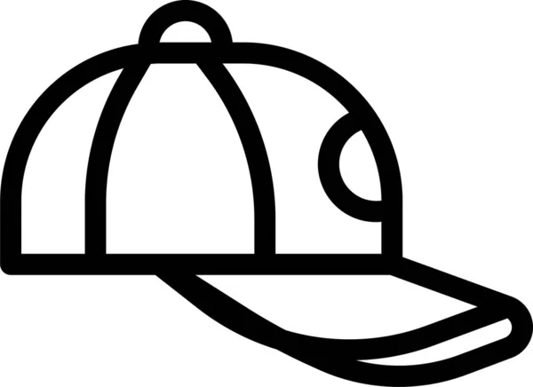 棒球帽服装的轮廓风格图标 — 图库矢量图片