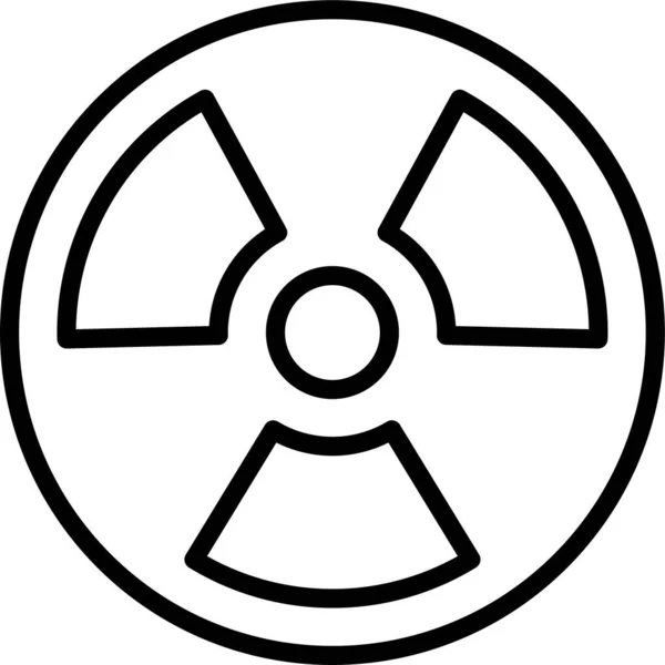 Icono Señalización Alerta Nuclear Estilo Esquema — Archivo Imágenes Vectoriales
