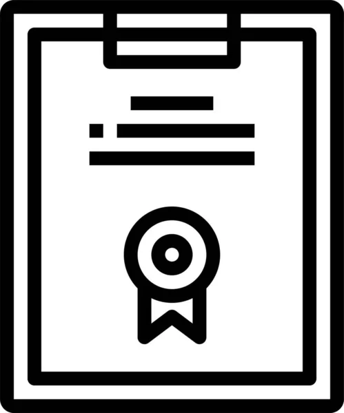Icono Del Portapapeles Certificado Empresarial Estilo Esquema — Archivo Imágenes Vectoriales