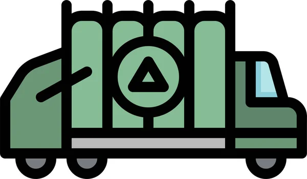 Значок Вторичной Переработки Автомобильного Мусора Стиле Заполненной Очертания — стоковый вектор