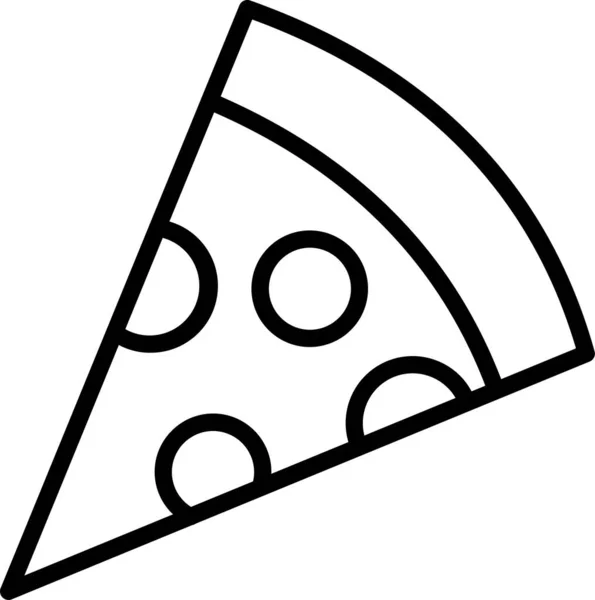 Icono Pizza Comida Rápida Estilo Esquema — Vector de stock