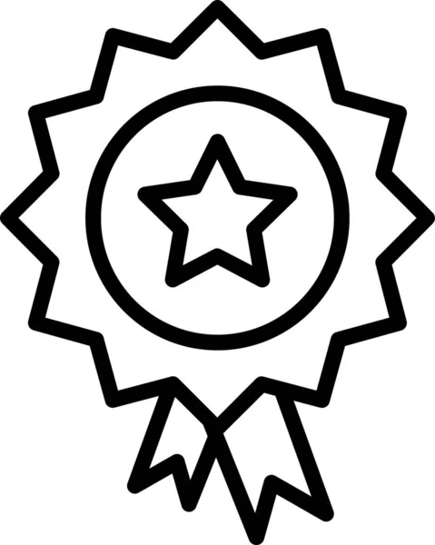 Icono Estrella Del Premio Calidad Estilo Esquema — Vector de stock