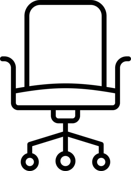 Stuhl Bürositz Ikone Outline Stil — Stockvektor