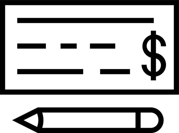 Ikona Měny Šeku — Stockový vektor