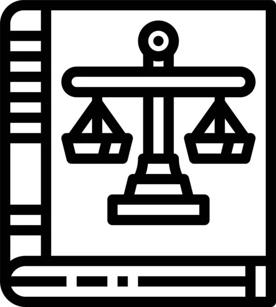 Balance Book Justice Icon Law Enforcement Category — Stock Vector