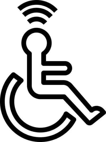 Accessible Disabled Person Icon Outline Style — Stock Vector