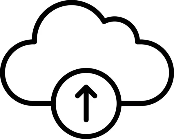 Cloud Datenspeicher Symbol Umrissstil — Stockvektor