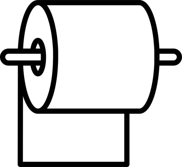 Papier Toilet Icoon Omtrek Stijl — Stockvector