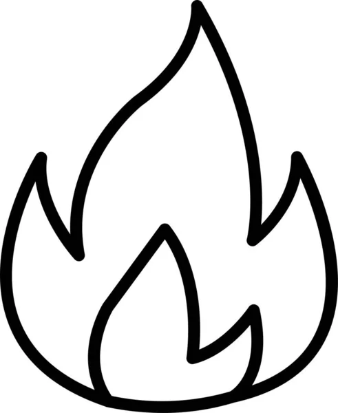 火焰燃烧图标的轮廓风格 — 图库矢量图片