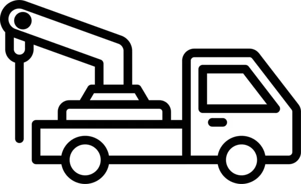 Remolque Icono Transporte Camiones Estilo Esquema — Archivo Imágenes Vectoriales