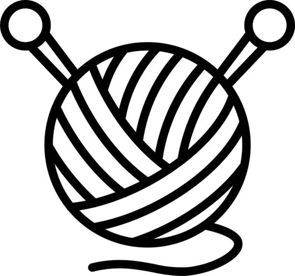 アウトラインスタイルの糸玉糸アイコン — ストックベクタ